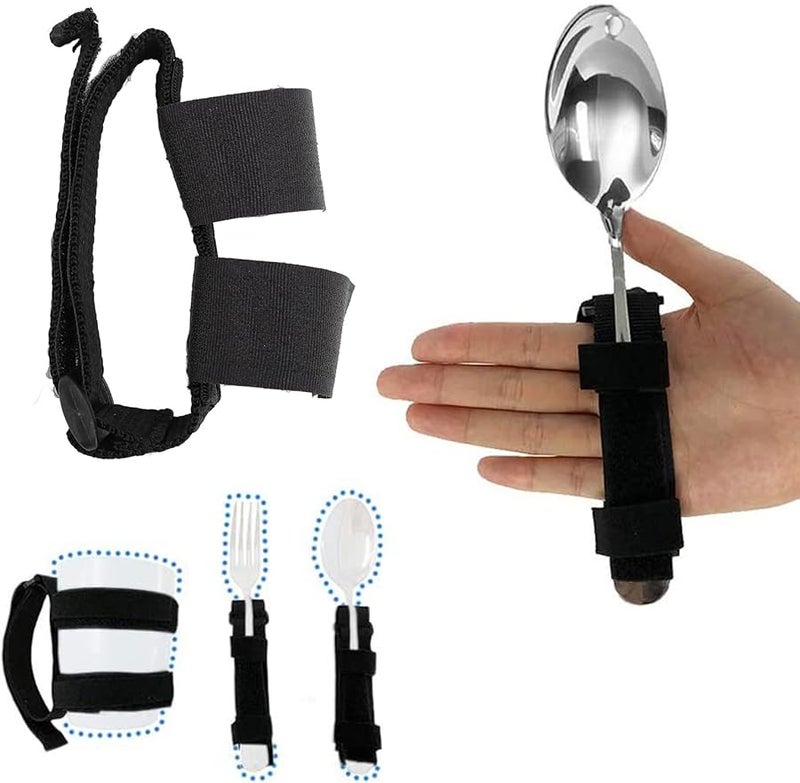 حامل أدوات المائدة القابل للتعديل المضاد للانزلاق من البوليستر للمساعدة في تناول الطعام المستقل - Image 2